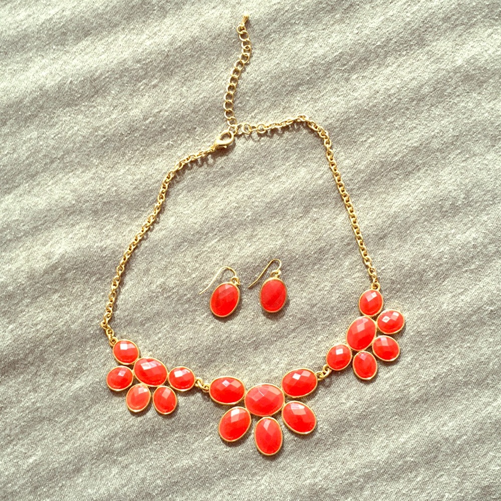 Earrings and necklace